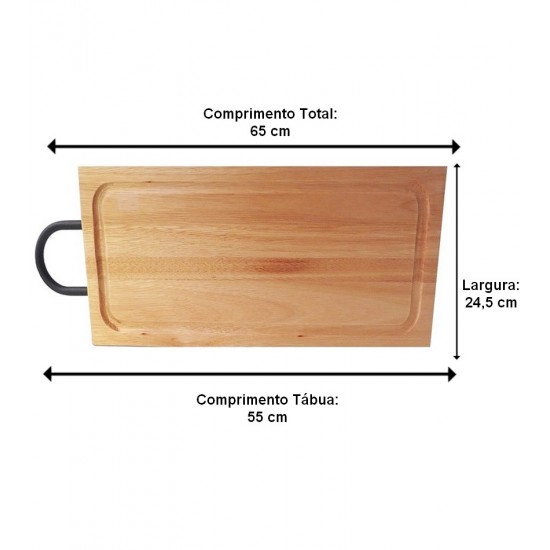 Tabua 24,5x55cm Retangular Com Alca